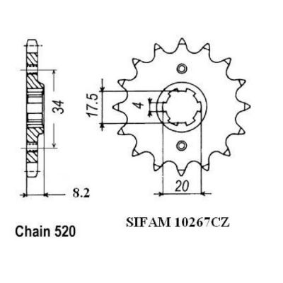 Přední řetězové kolečko Honda